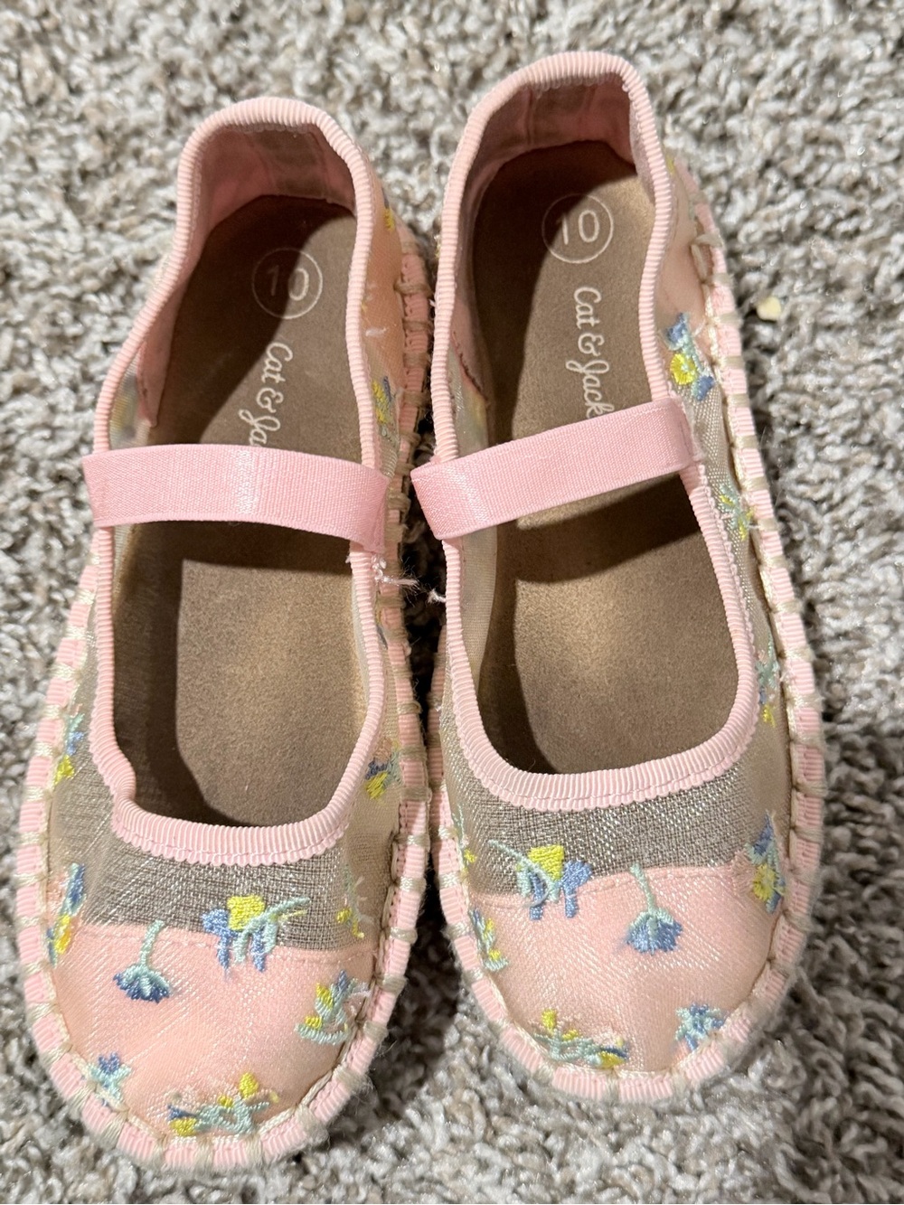 Cat & Jack Pink Mary Jane Floral Slip-On Shoes for Kids